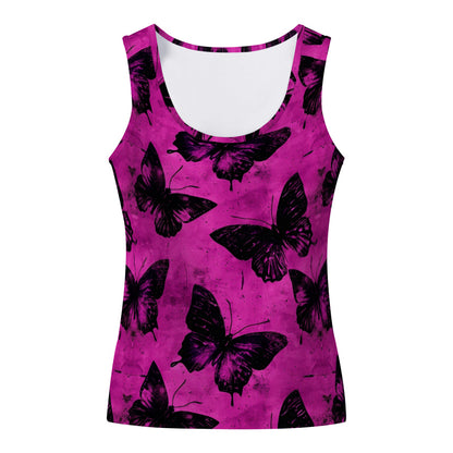 SplodeSoft Women's Tank Top | Butterflies on Pink